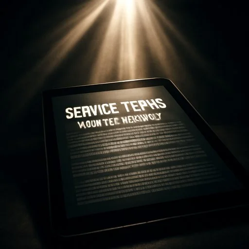 bd222 service terms on tablet view